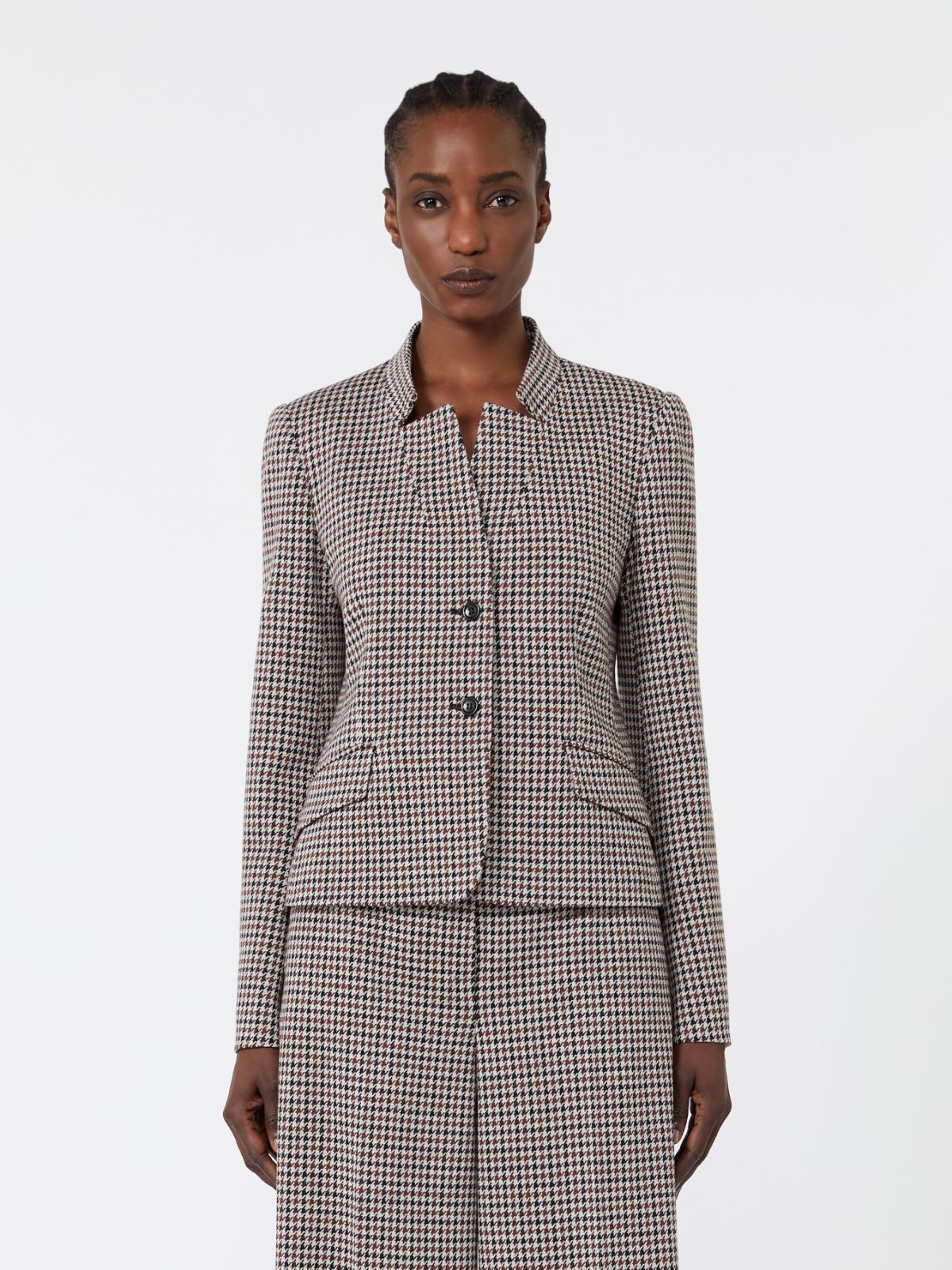 Slim houndstooth jersey jacket - TOBACCO - Max Mara - 2