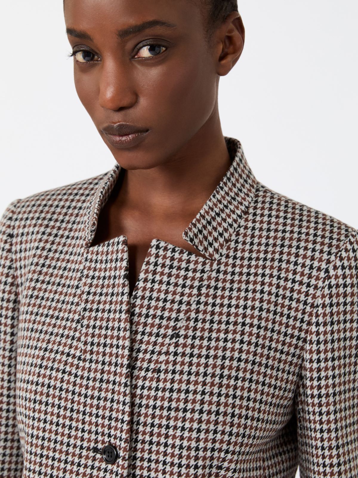 Slim houndstooth jersey jacket - TOBACCO - Max Mara - 4