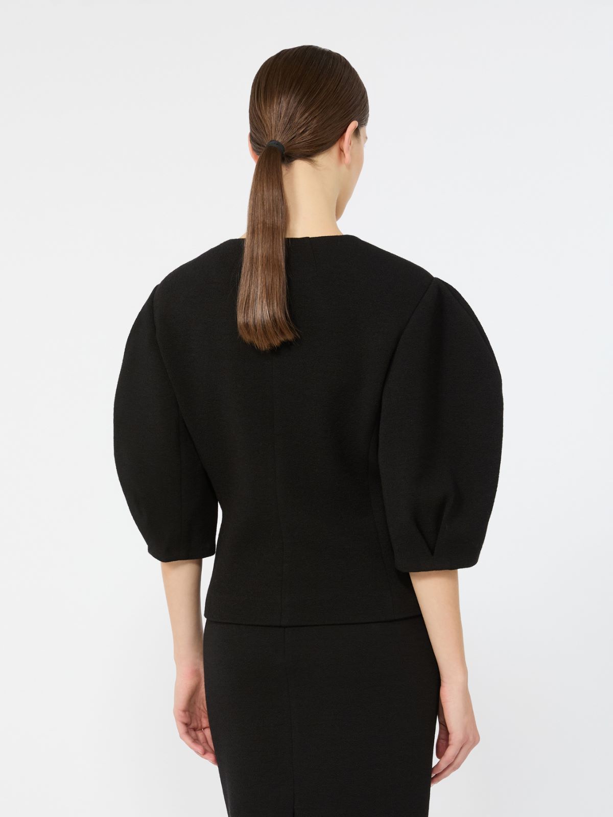 Jacquard jersey jacket - BLACK - Max Mara - 3