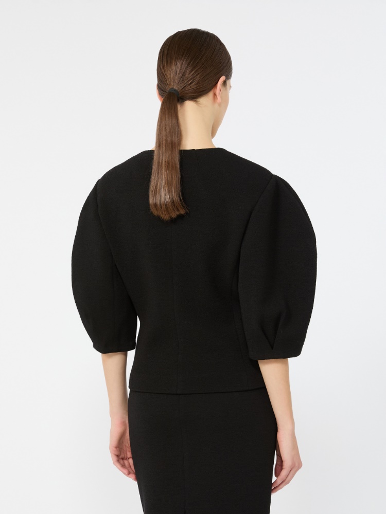 Jacquard jersey jacket - BLACK - Max Mara - 3