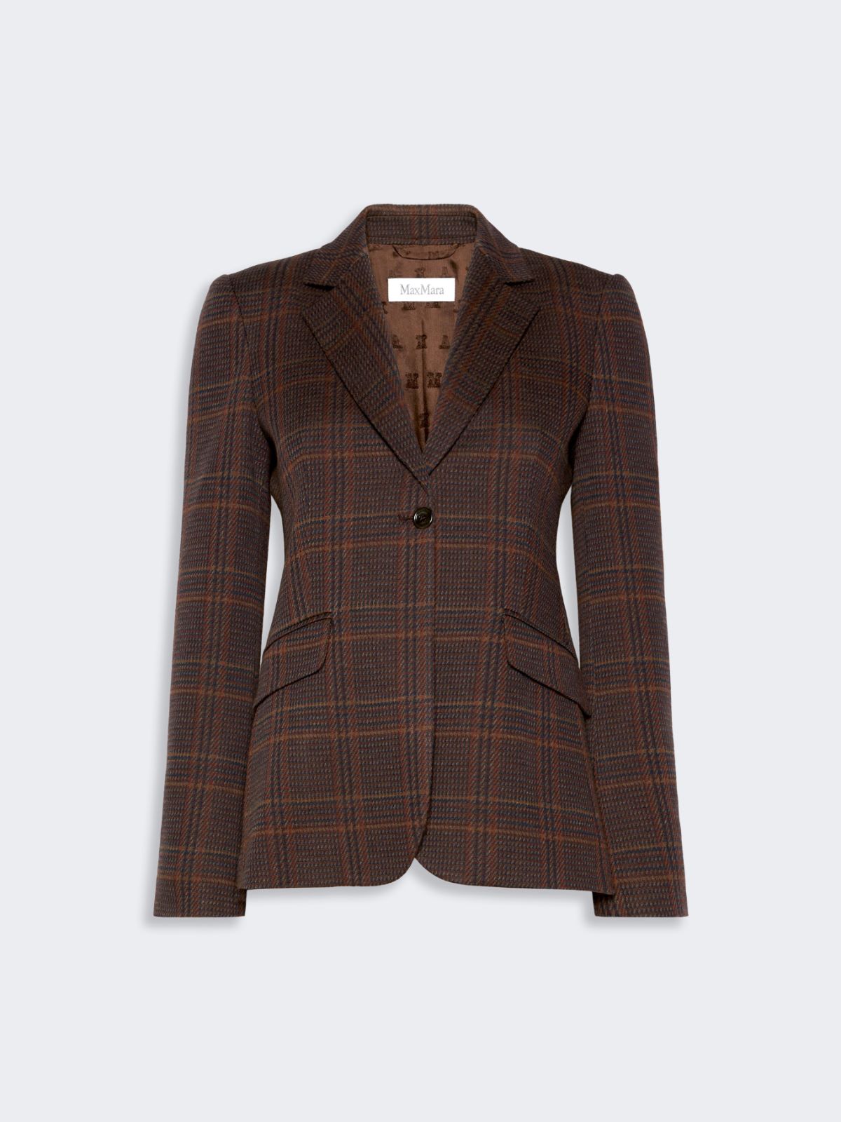 Wool and cotton single-breasted blazer - BROWN BORDEAUX - Max Mara - 4