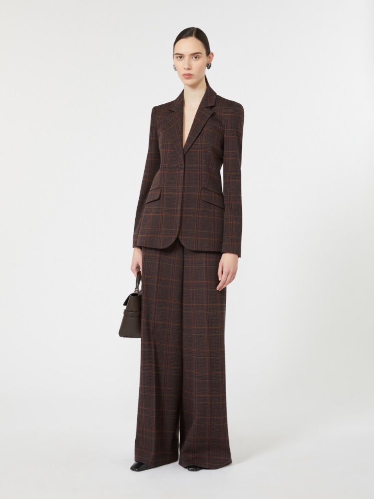 Wool and cotton single-breasted blazer - BROWN BORDEAUX - Max Mara