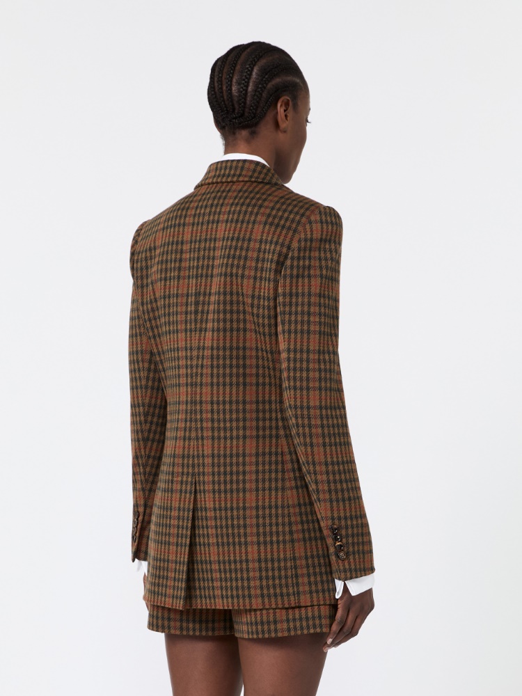 Single-breasted Glen plaid jersey blazer - TOBACCO - Max Mara - 3