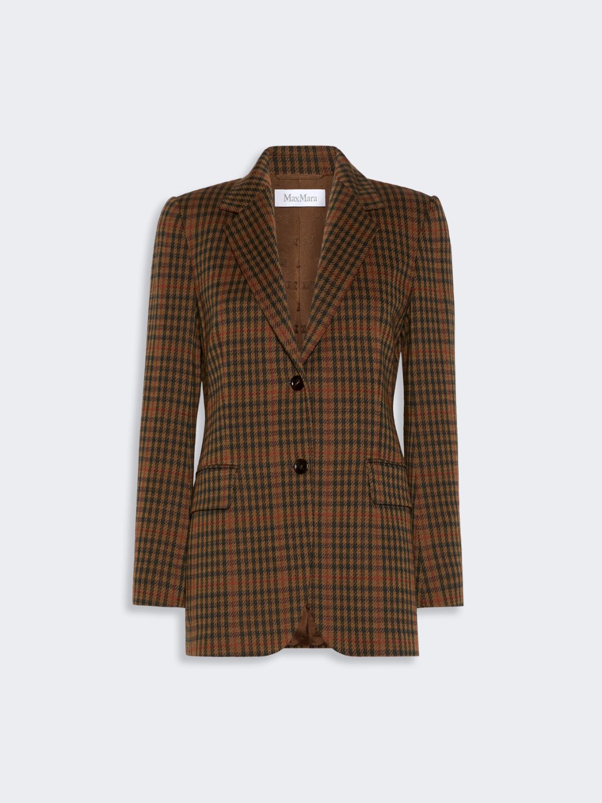Single-breasted Glen plaid jersey blazer - TOBACCO - Max Mara - 4