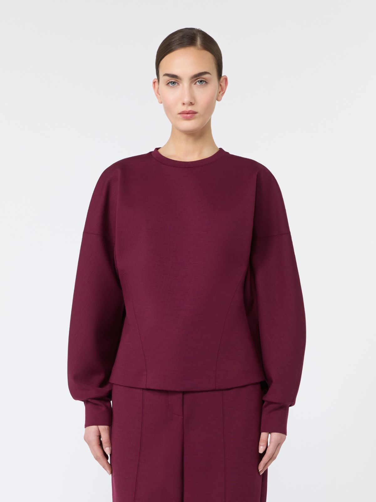Wool and Lyocell jersey sweater - DE COLOR VINO - Max Mara - 2