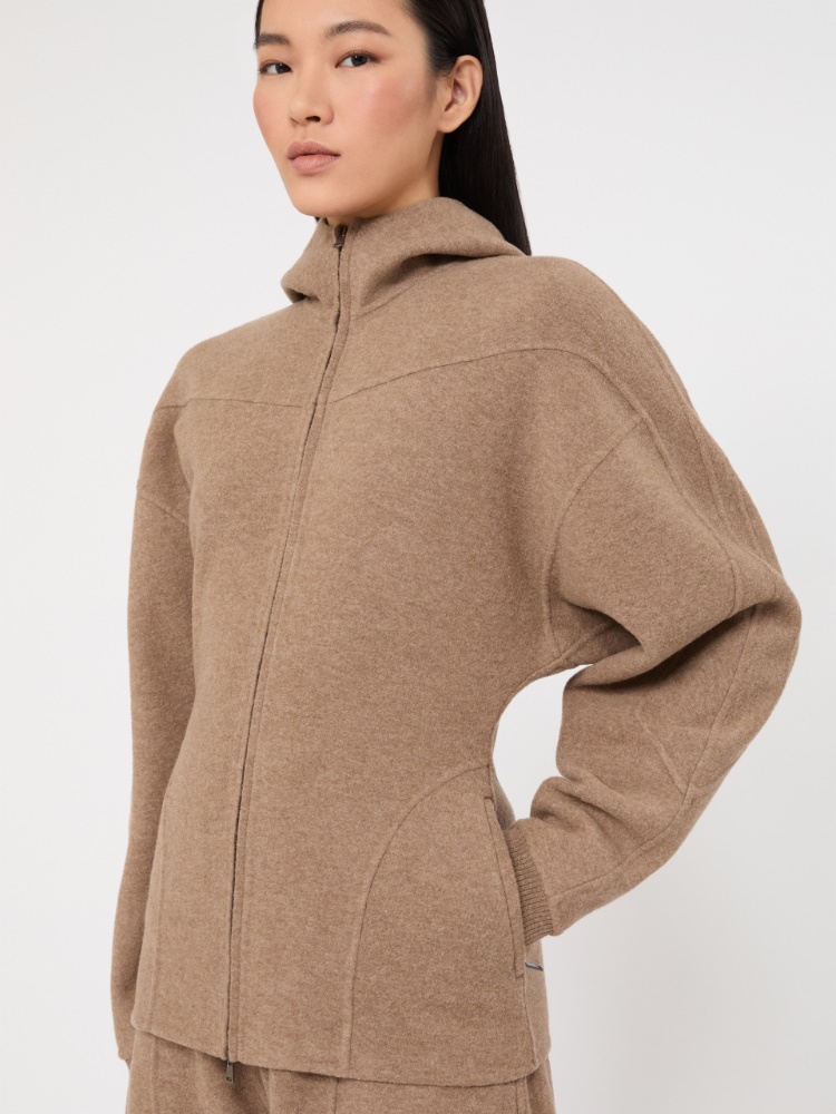 Wool and cashmere jersey sweatshirt - BEIGE - Max Mara - 4
