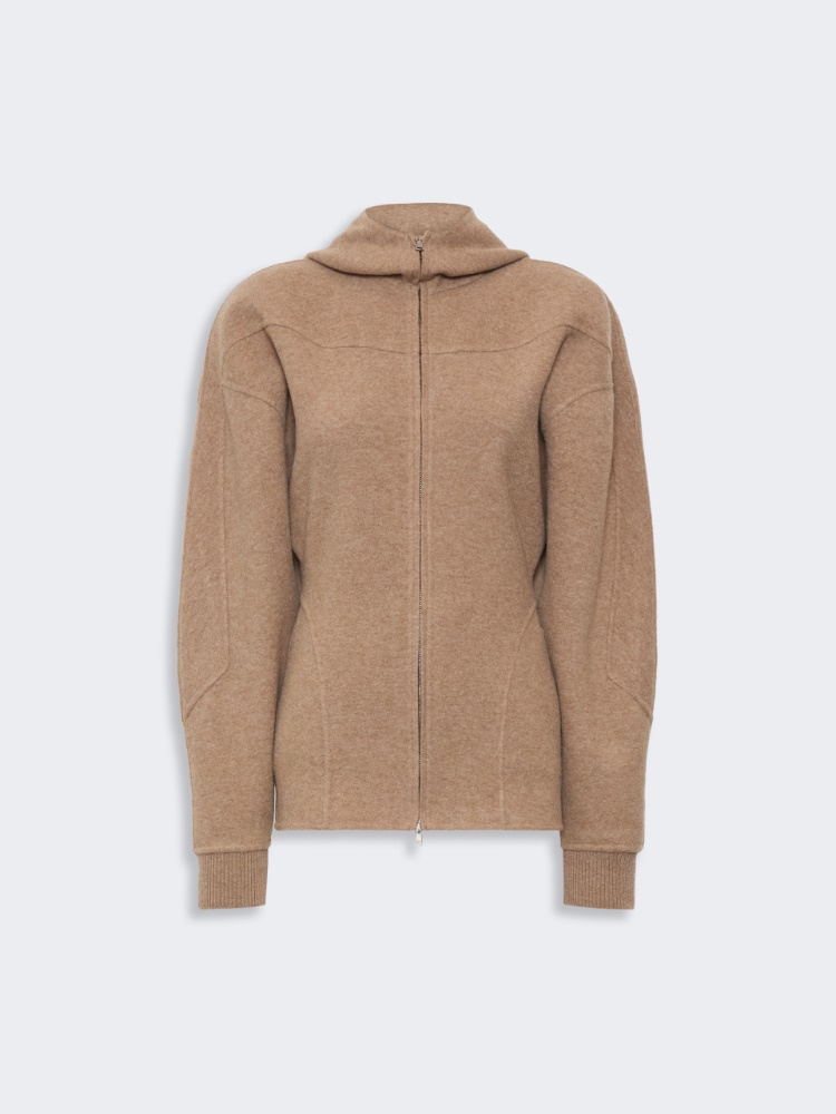 Wool and cashmere jersey sweatshirt - BEIGE