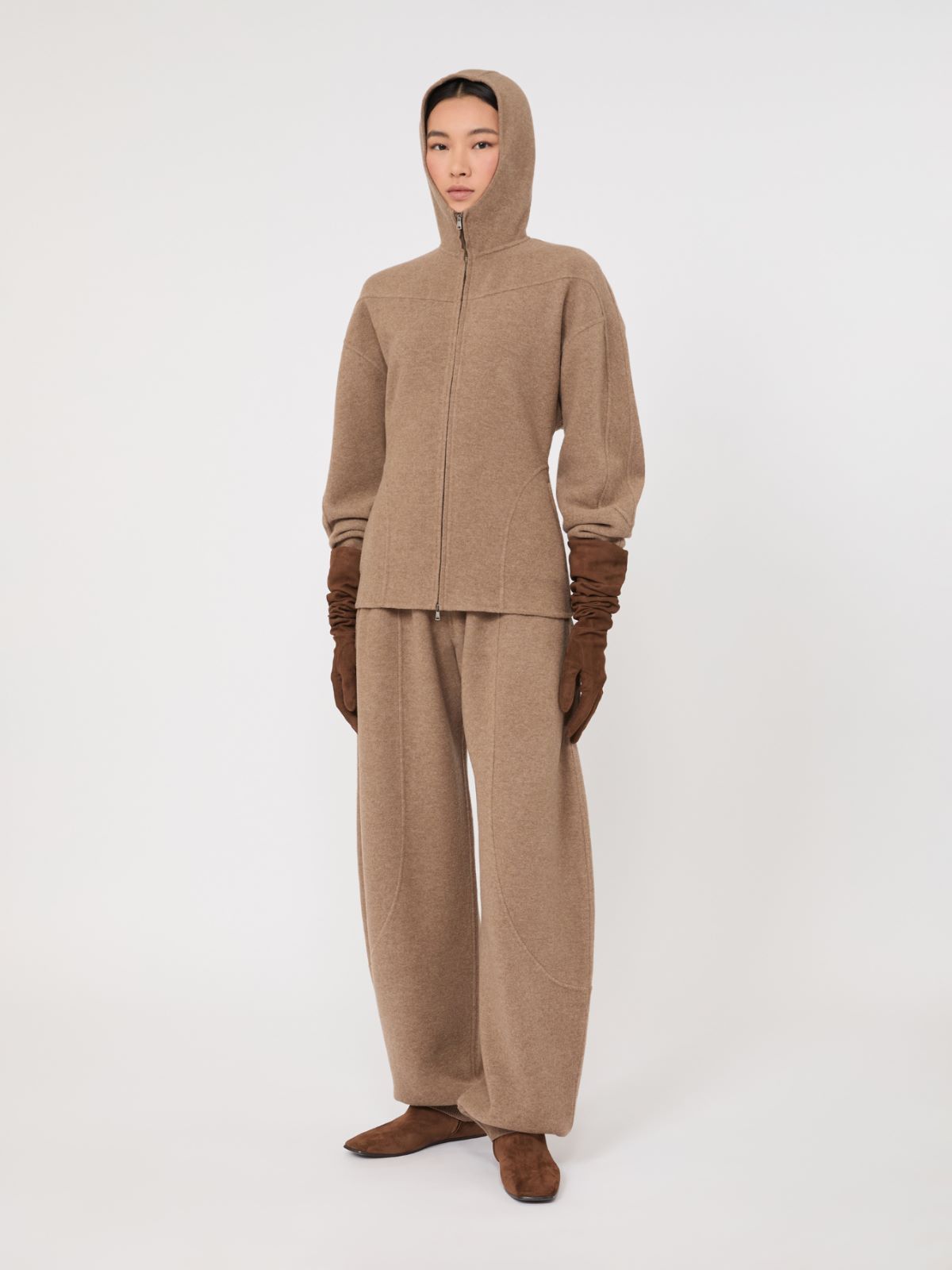 Wool and cashmere jersey sweatshirt - BEIGE - Max Mara