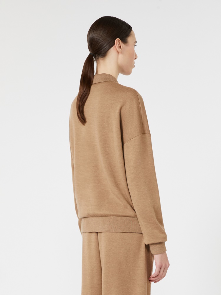 Wool fleece jersey sweater - CAMEL - Max Mara - 3