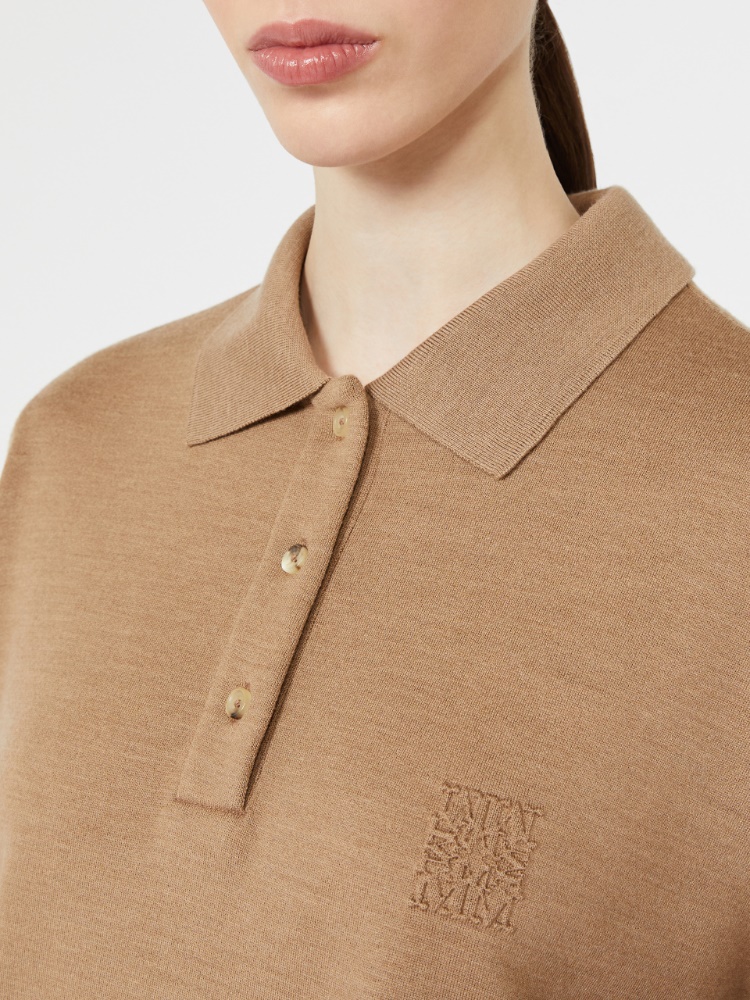 Wool fleece jersey sweater - CAMEL - Max Mara - 4
