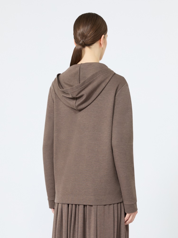 Silk-blend jersey sweatshirt - MUD - 3
