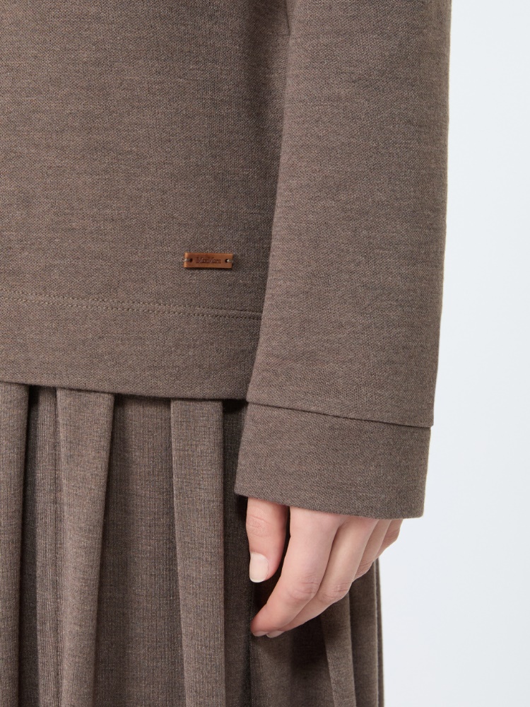 Silk-blend jersey sweatshirt - MUD - 4