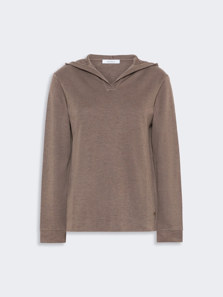 Silk-blend jersey sweatshirt - MUD