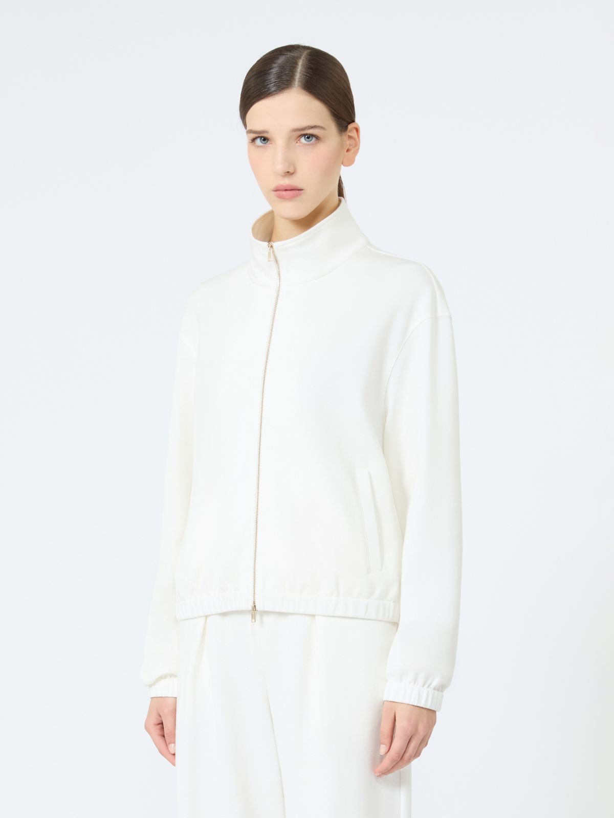 Silk-blend jersey sweatshirt - WHITE - Max Mara - 2