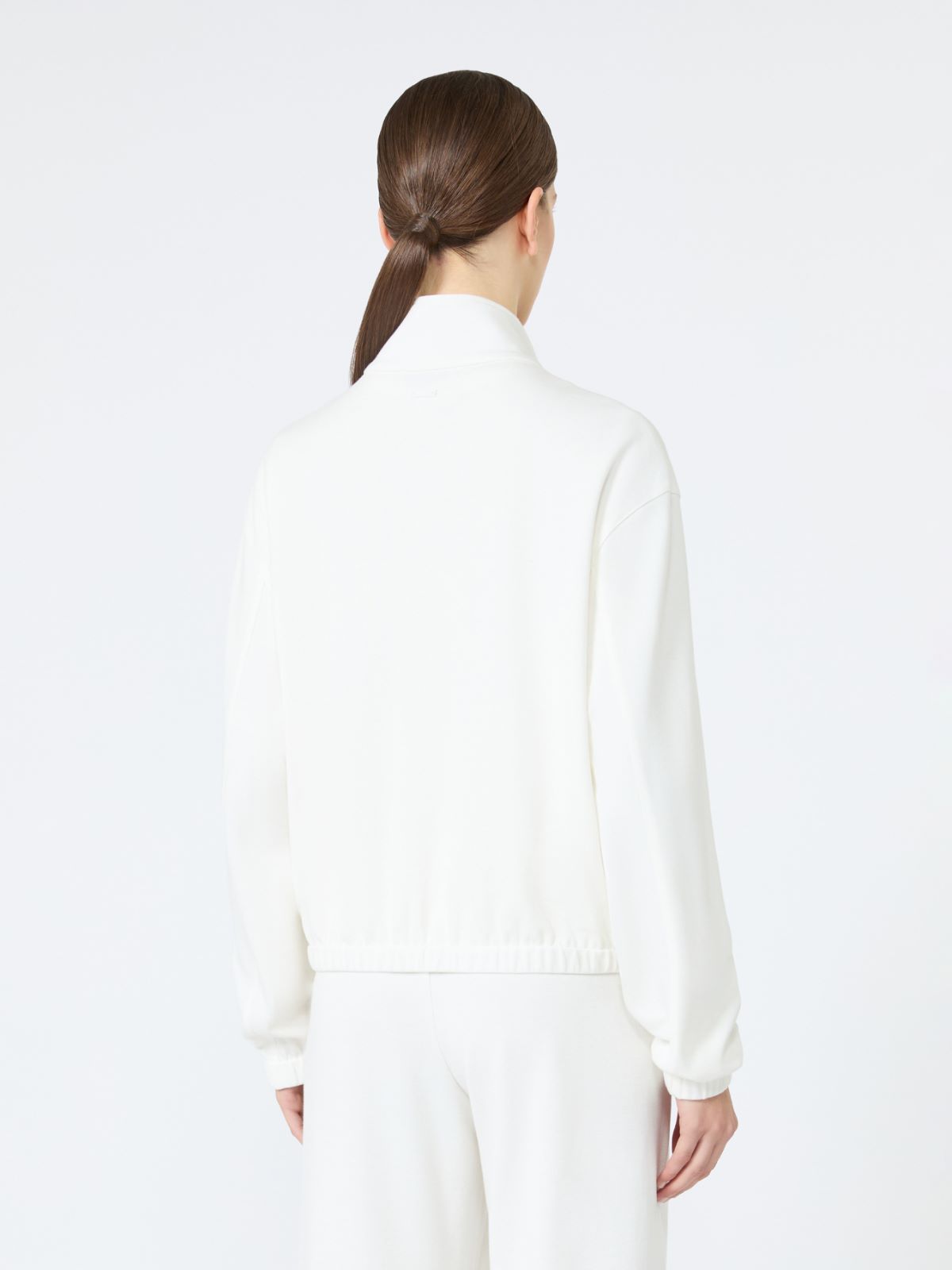Silk-blend jersey sweatshirt - WHITE - Max Mara - 3