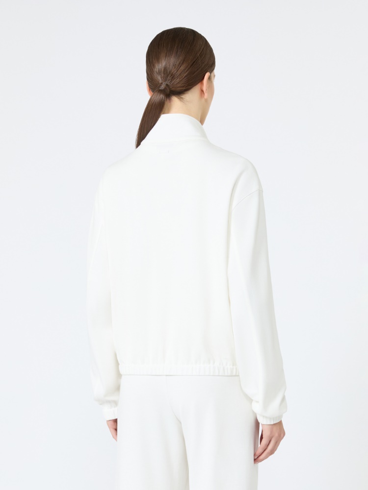 Silk-blend jersey sweatshirt - WHITE - Max Mara - 3