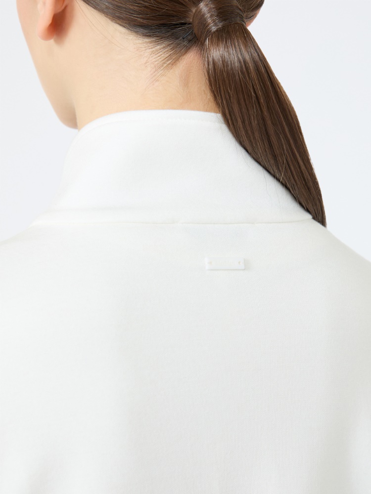 Silk-blend jersey sweatshirt - WHITE - Max Mara - 4