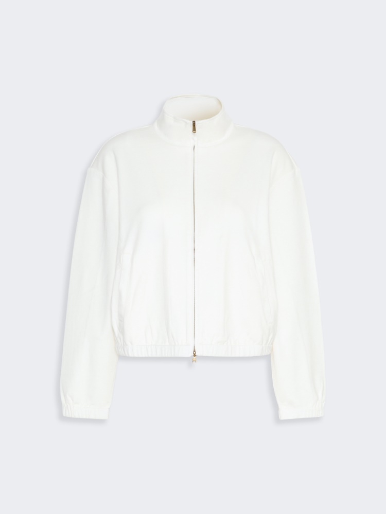 Silk-blend jersey sweatshirt - WHITE