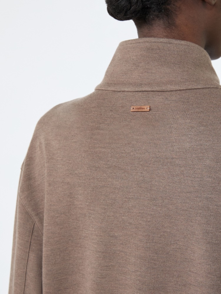 Silk-blend jersey sweatshirt - MUD - 4