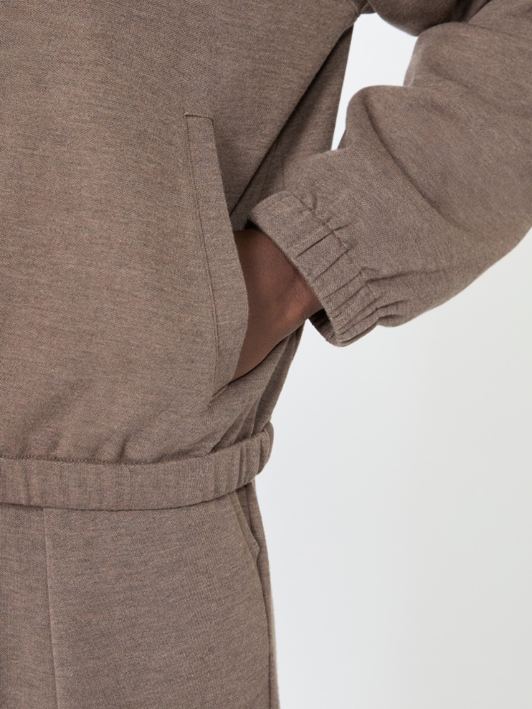 Silk-blend jersey sweatshirt - MUD - 5