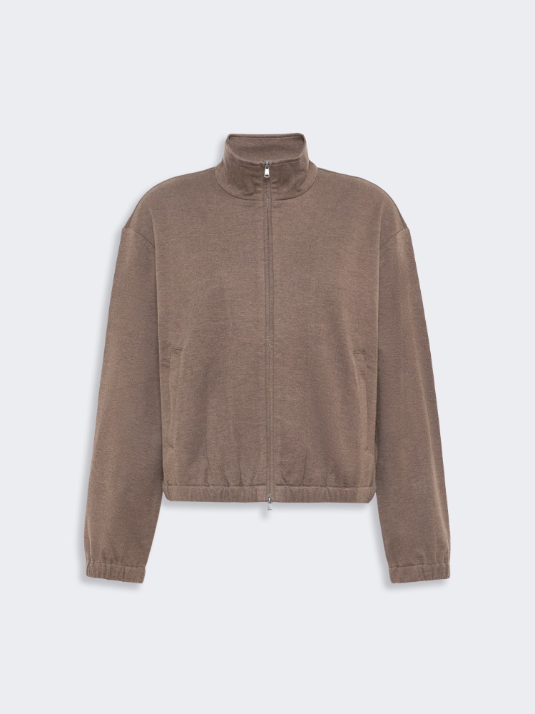 Silk-blend jersey sweatshirt - MUD - 6