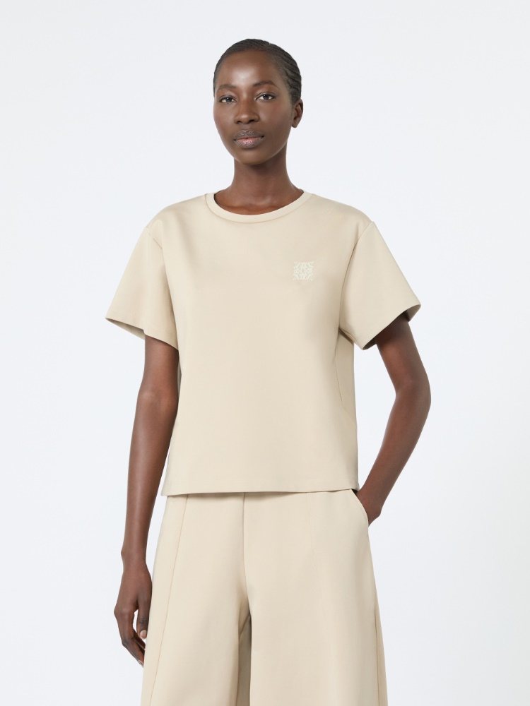 Cotton jersey boxy T-shirt - STONE - 2