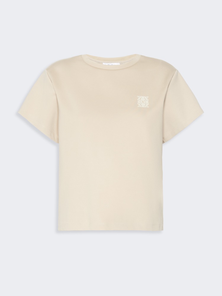 Cotton jersey boxy T-shirt - STONE
