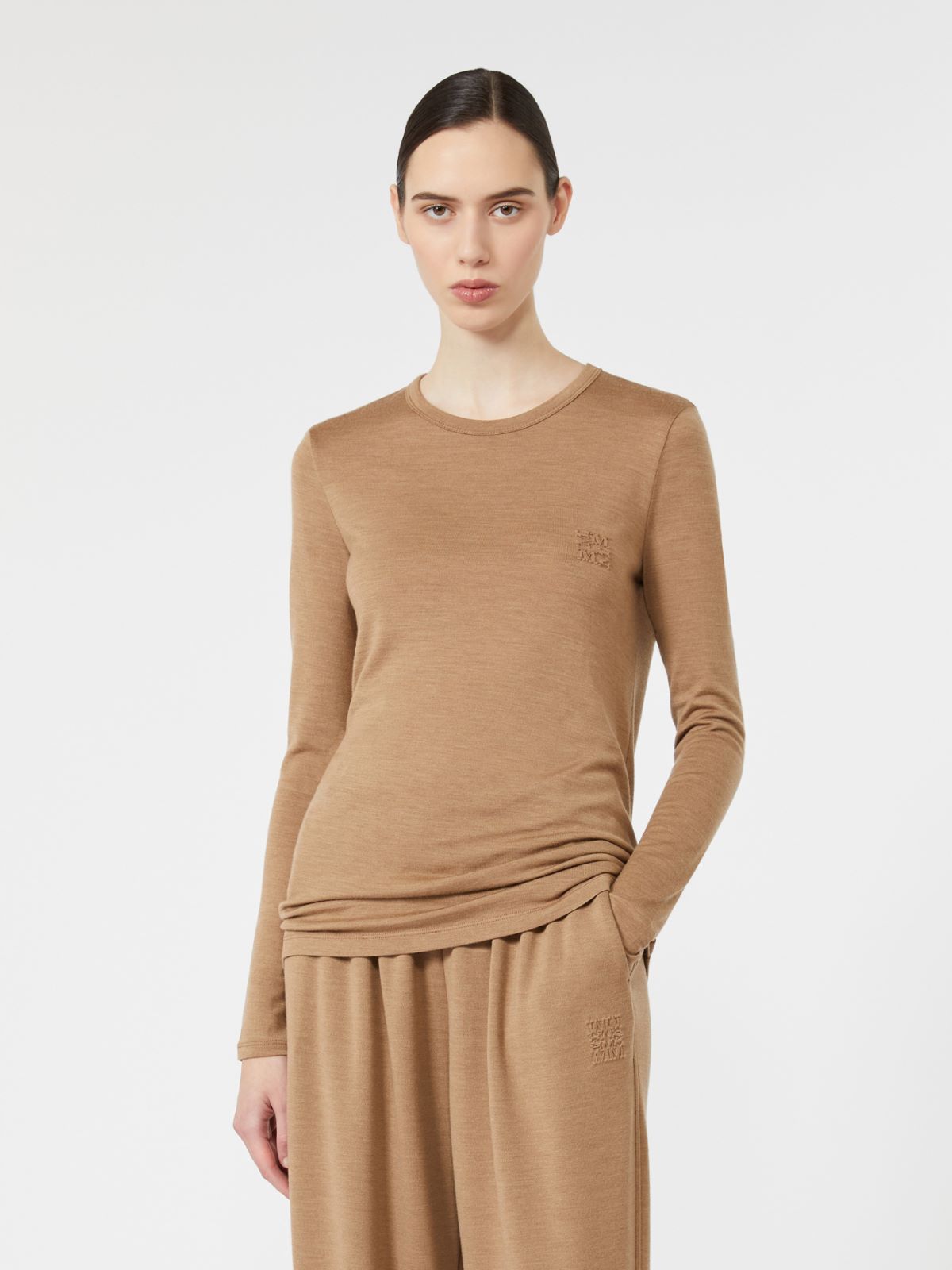 Light wool jersey T-shirt - CAMEL - Max Mara - 2