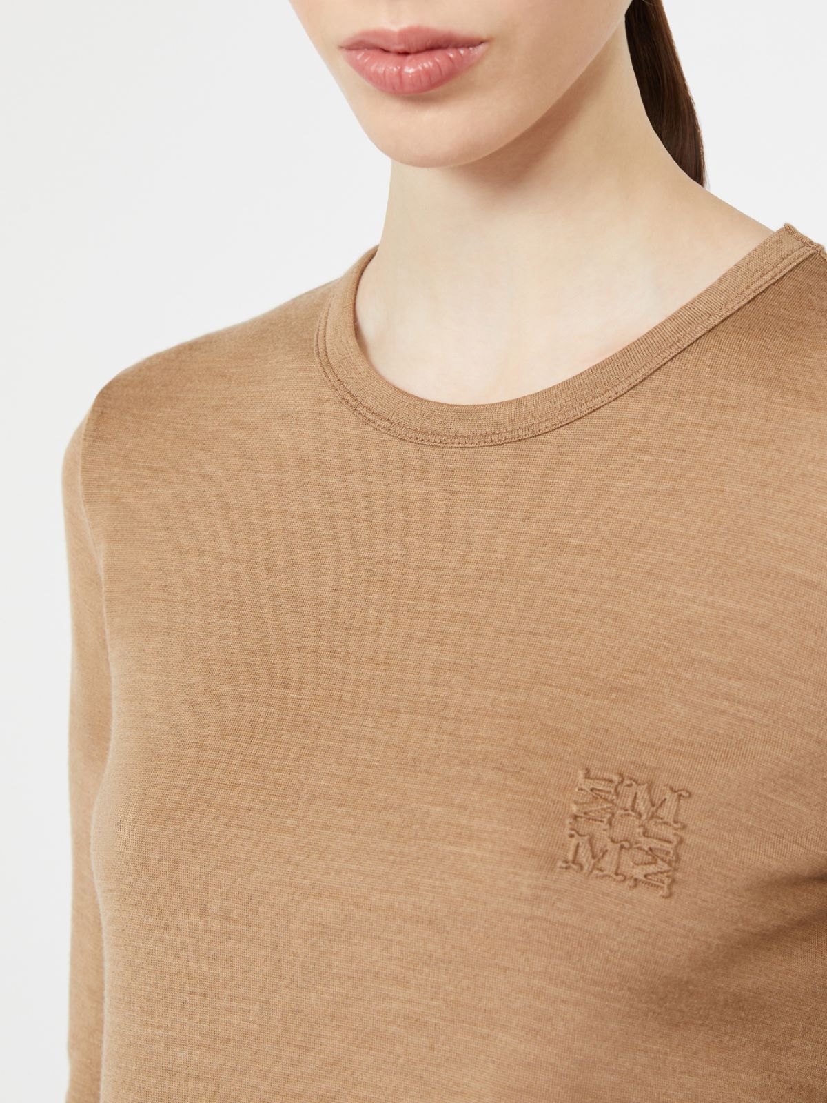 Light wool jersey T-shirt - CAMEL - Max Mara - 4