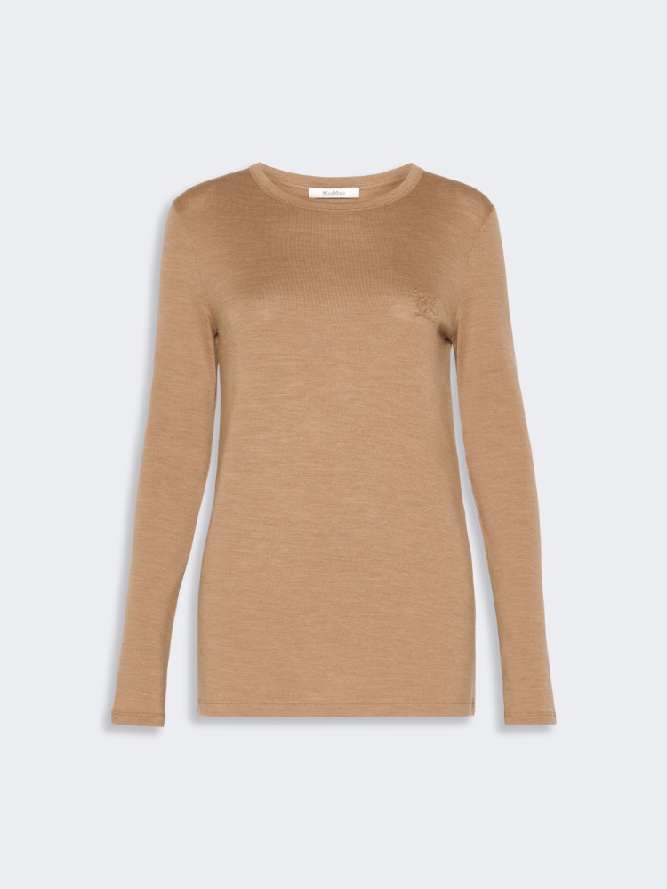 Light wool jersey T-shirt - CAMEL - Max Mara - 5