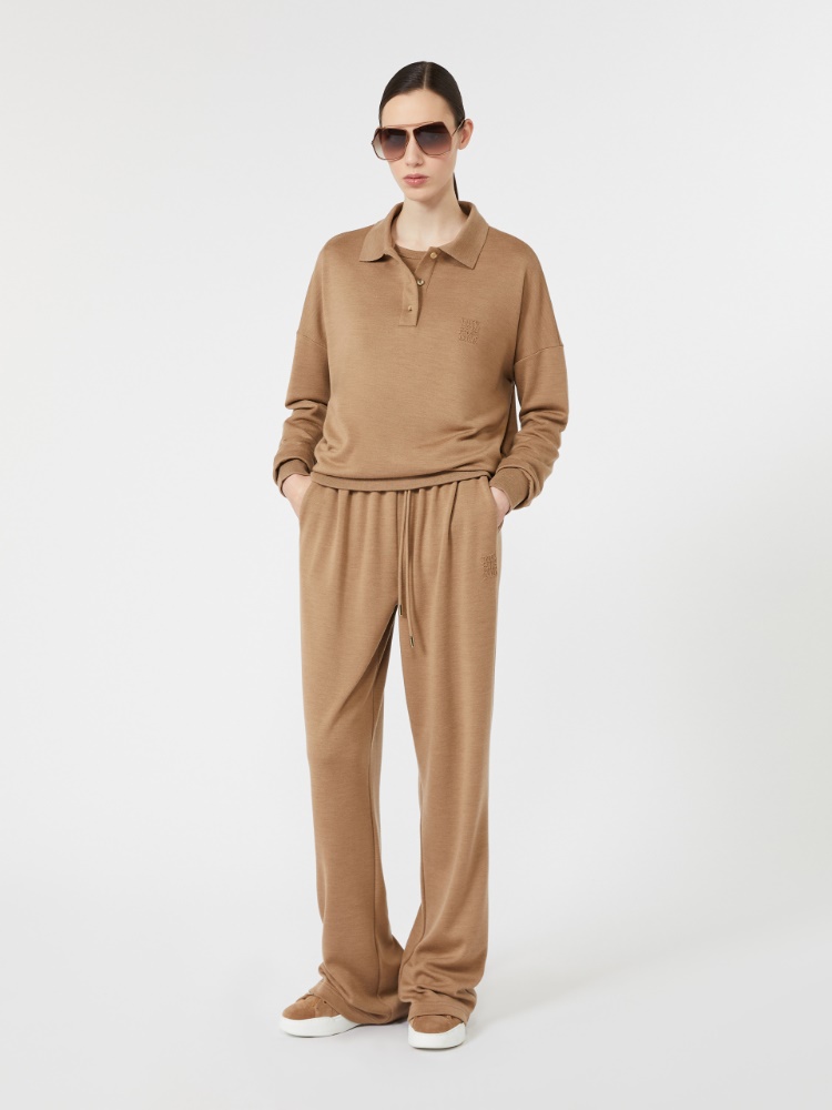 Light wool jersey T-shirt - CAMEL