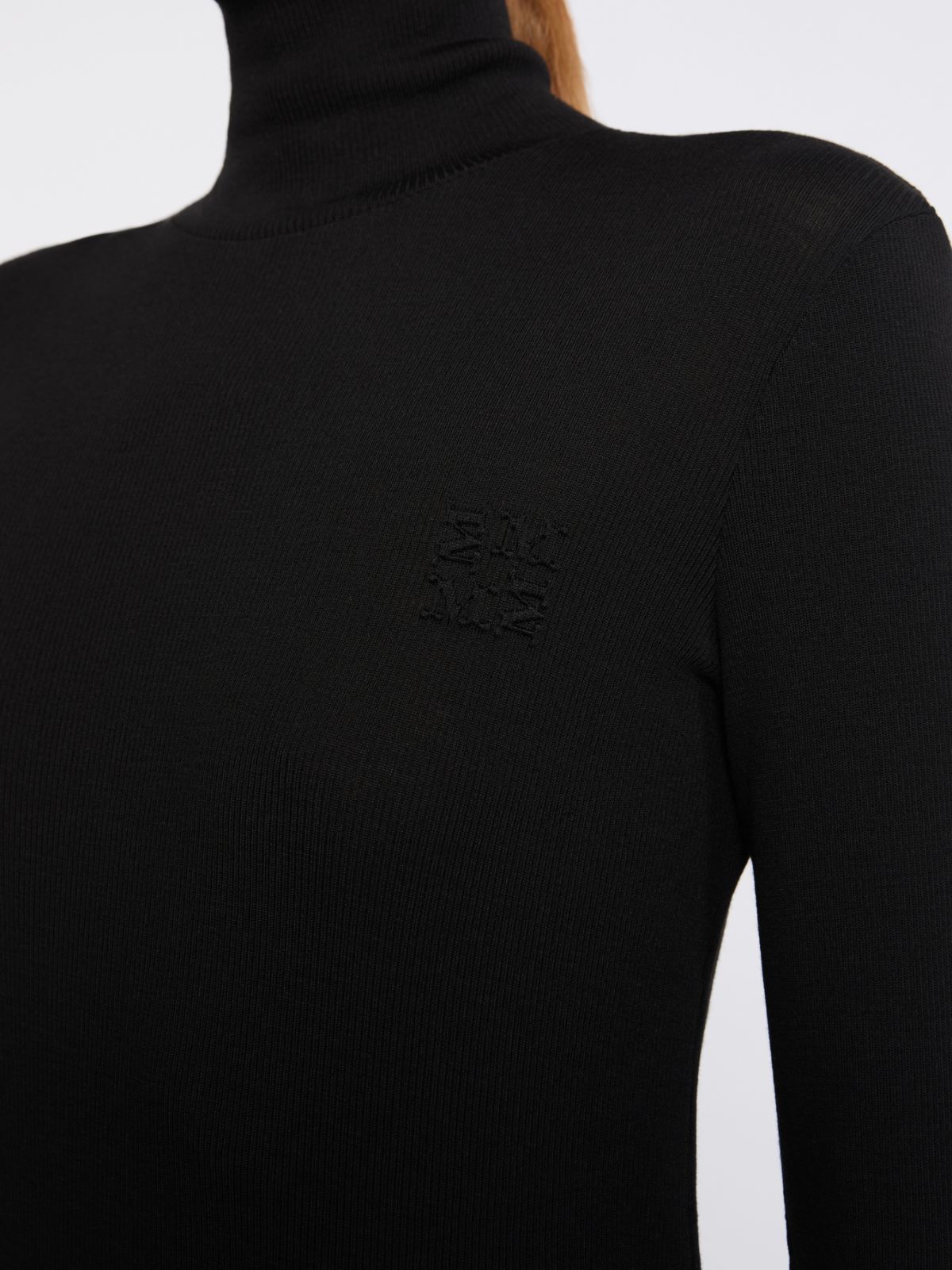 Wool jersey polo-neck sweater - BLACK - Max Mara - 4