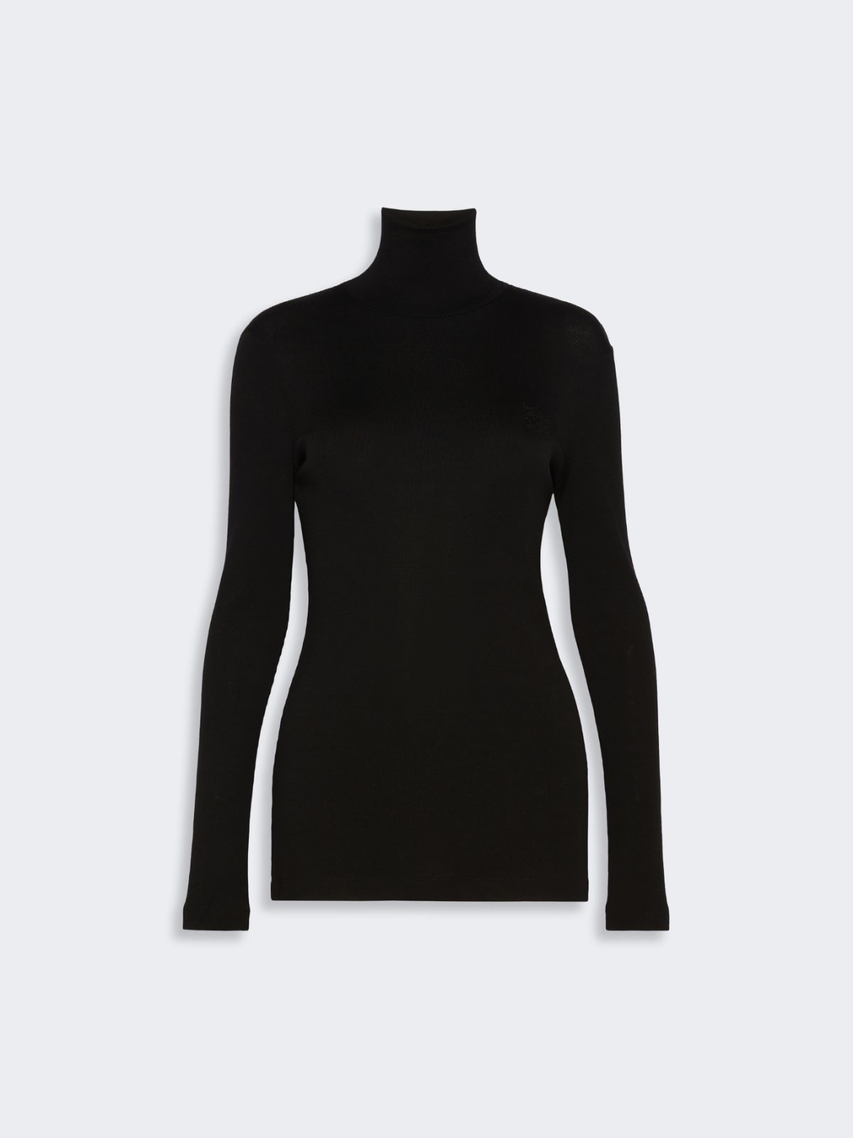 Wool jersey polo-neck sweater - BLACK - Max Mara - 5