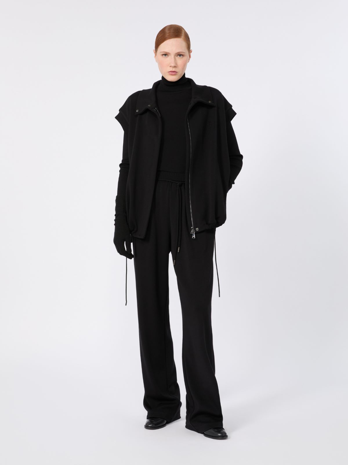 Wool jersey polo-neck sweater + BLACK - Max Mara