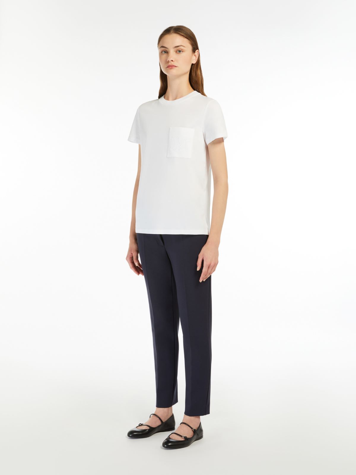 Cotton jersey T-shirt + OPTICAL WHITE - Max Mara