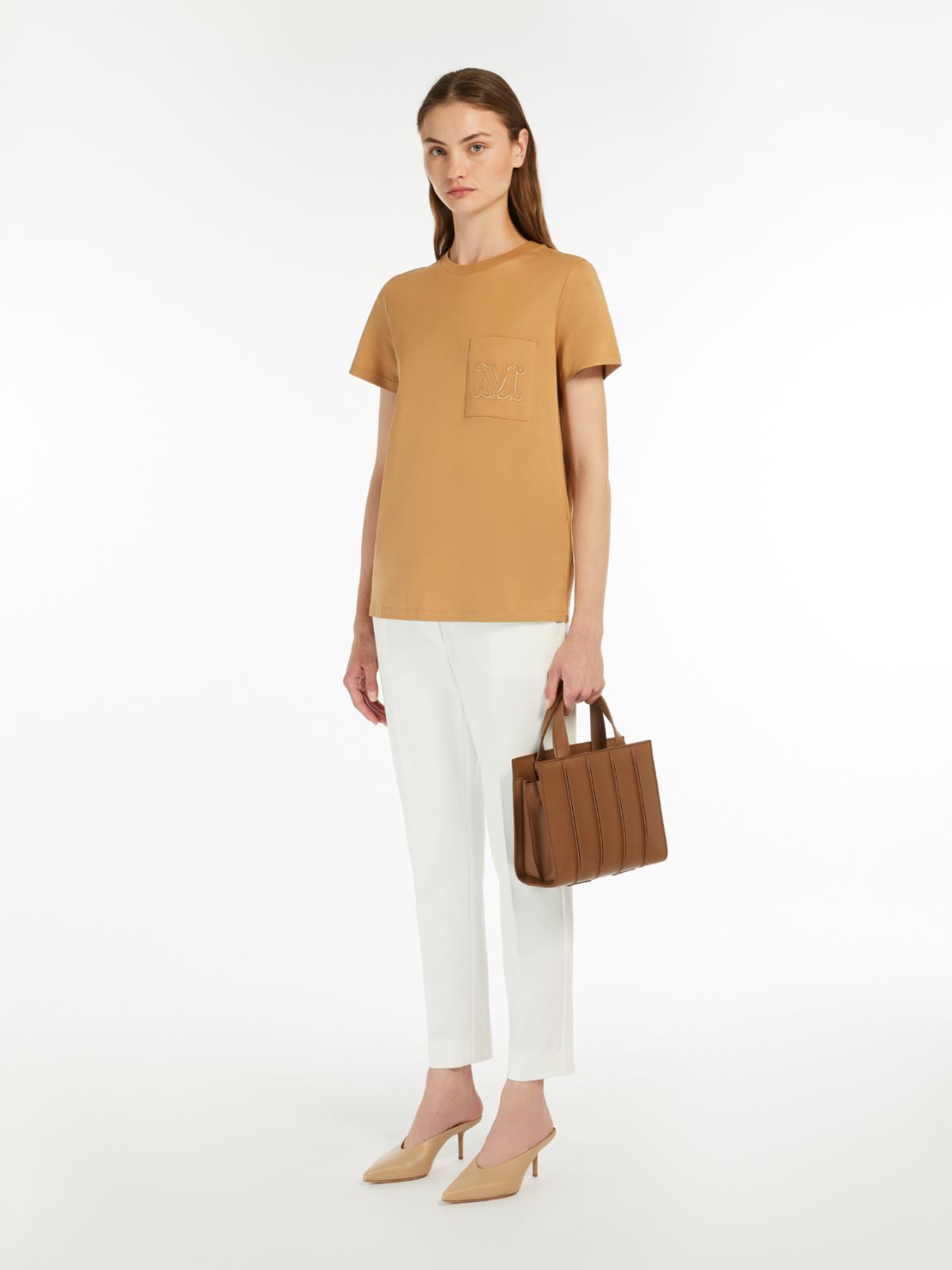 Cotton jersey T-shirt - CAMEL
