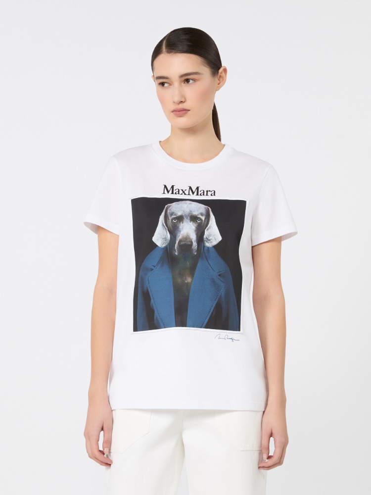 Iconic print-adorned jersey T-shirt - WHITE - 2