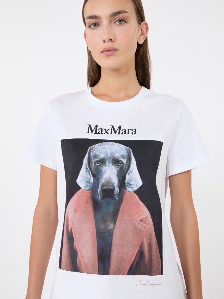 Iconic print-adorned jersey T-shirt - WHITE - Max Mara - 4
