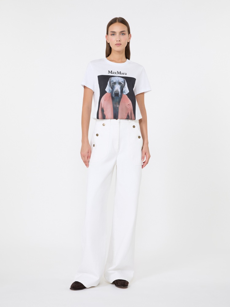 Iconic print-adorned jersey T-shirt - WHITE