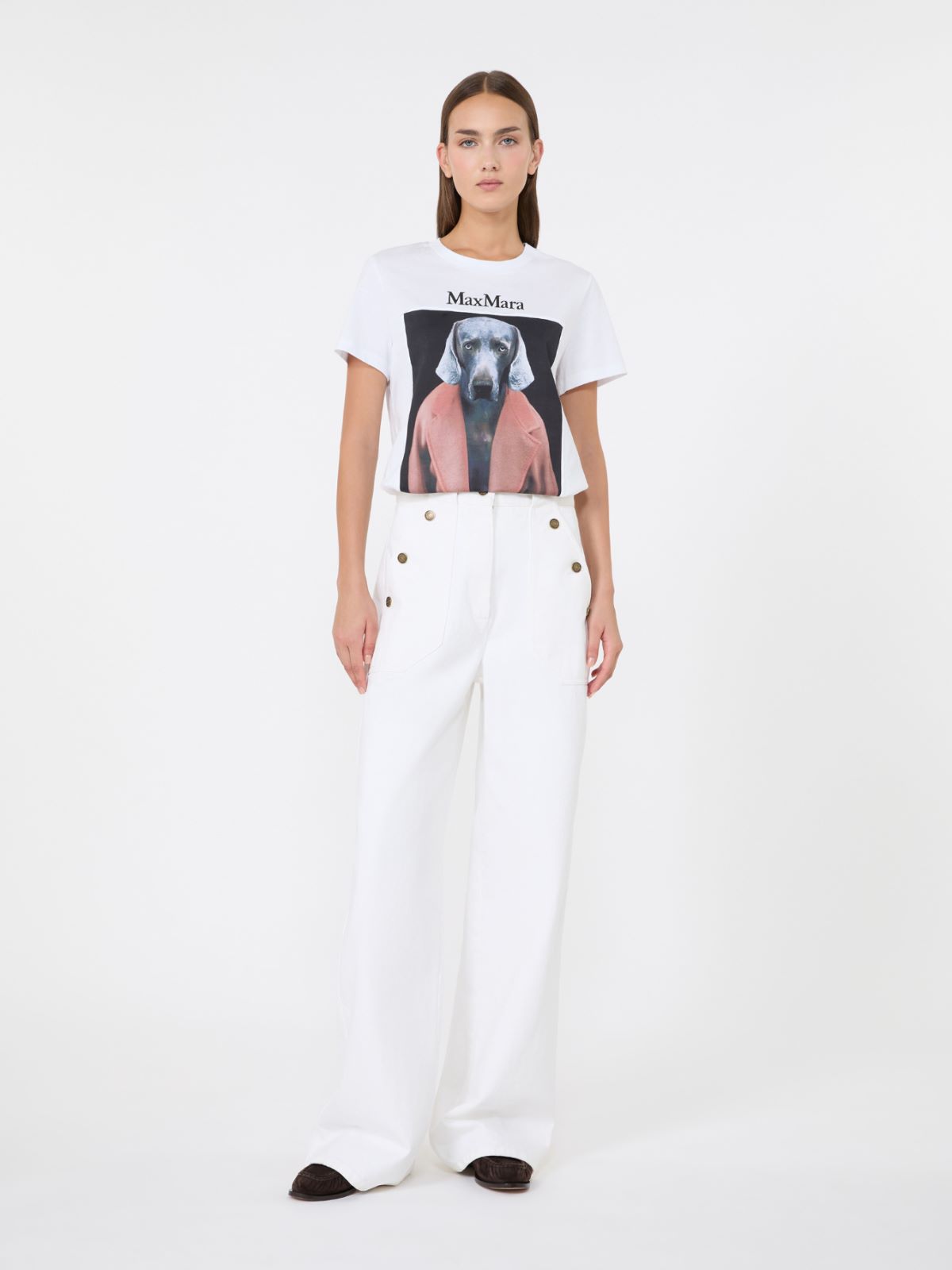Iconic print-adorned jersey T-shirt - WHITE - Max Mara