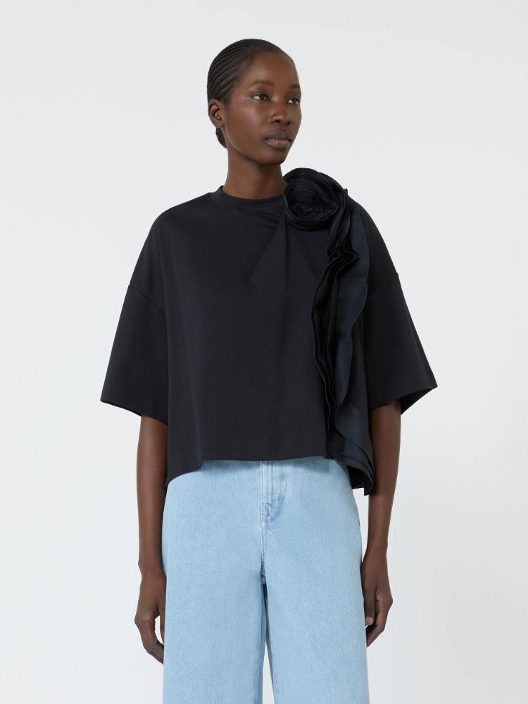 Frilly jersey T-shirt - ULTRAMARINE - 2