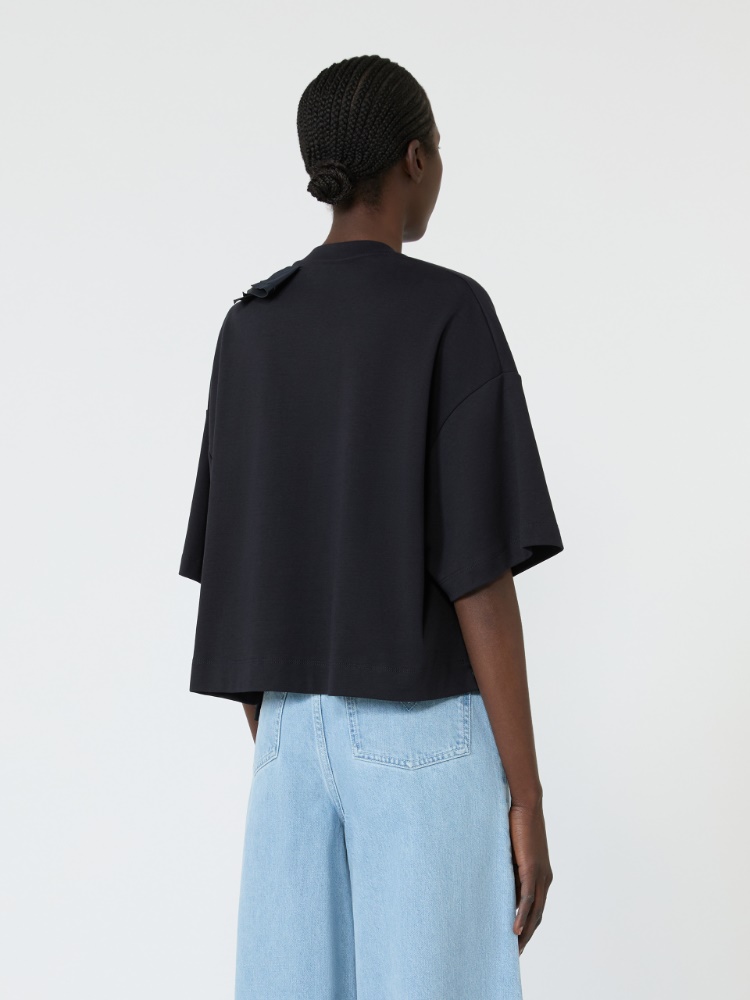 Frilly jersey T-shirt - ULTRAMARINE - 3