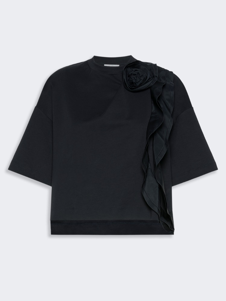 Frilly jersey T-shirt - ULTRAMARINE - 5
