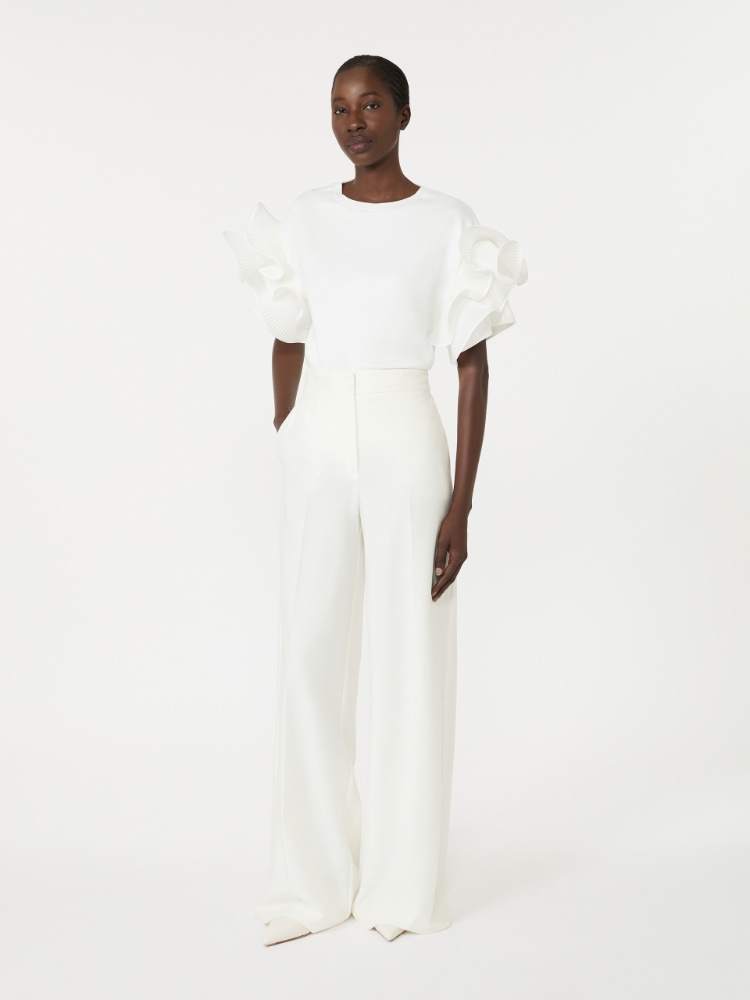 Ruched jersey T-shirt - WHITE