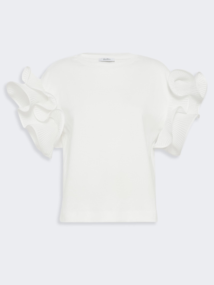Ruched jersey T-shirt - WHITE