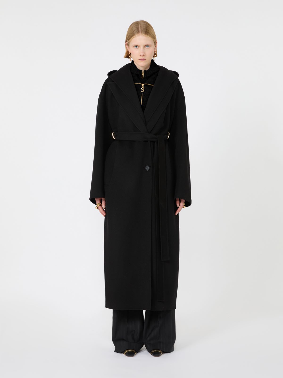 Oversized pure wool coat - BLACK - Max Mara - 2