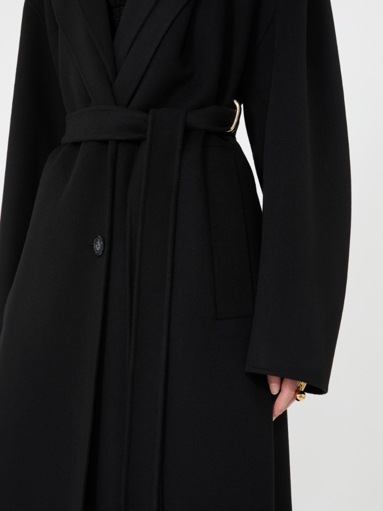 Oversized pure wool coat - BLACK
