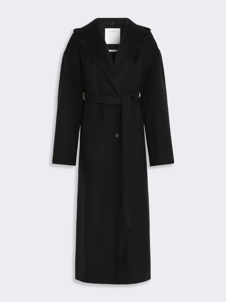 Oversized pure wool coat - BLACK - Max Mara - 5
