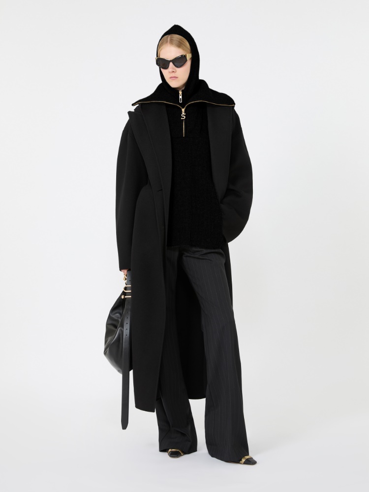 Oversized pure wool coat - BLACK - Max Mara