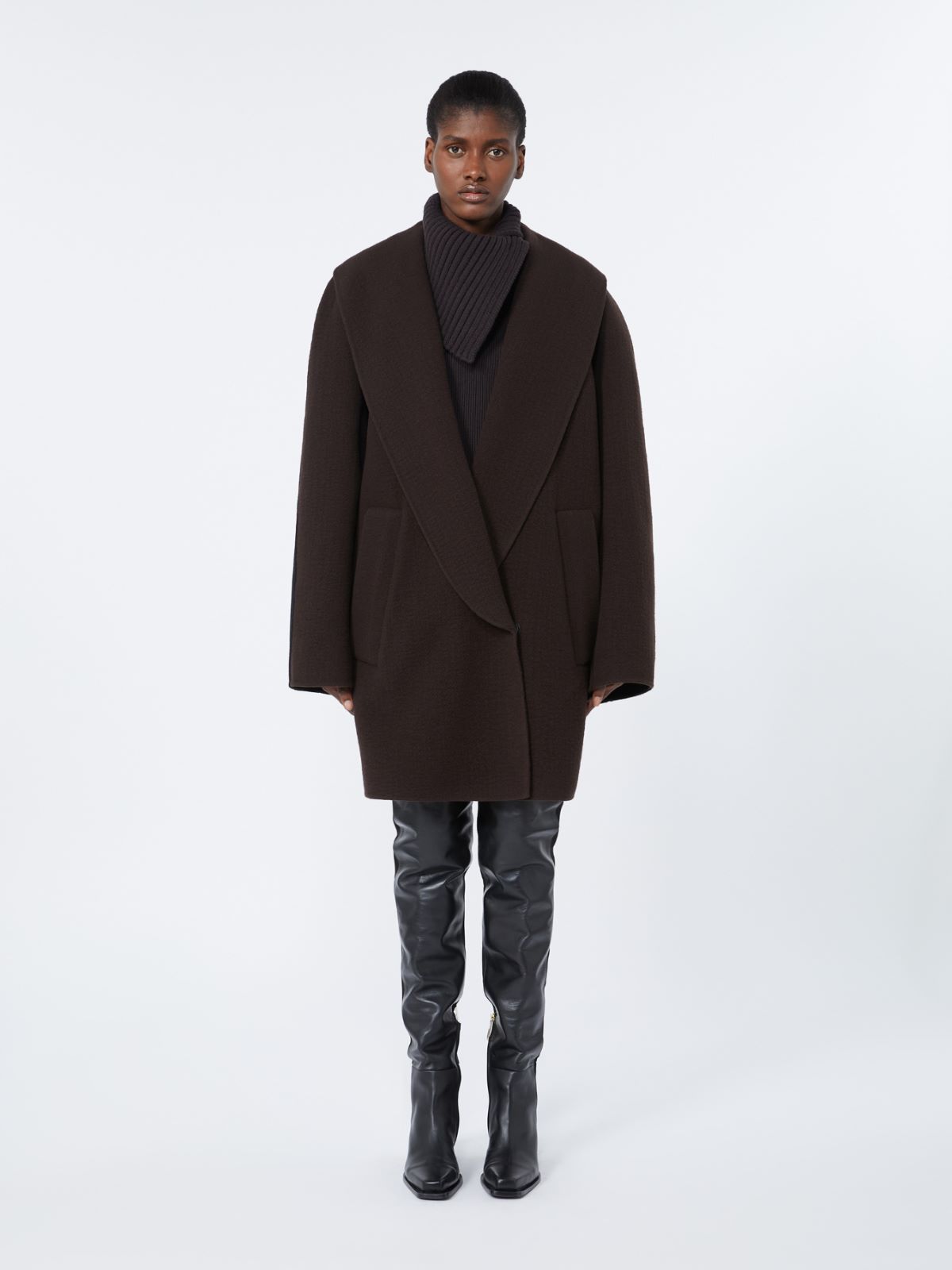 Wool and cashmere heavy jacket - COFFEE - Max Mara - 2